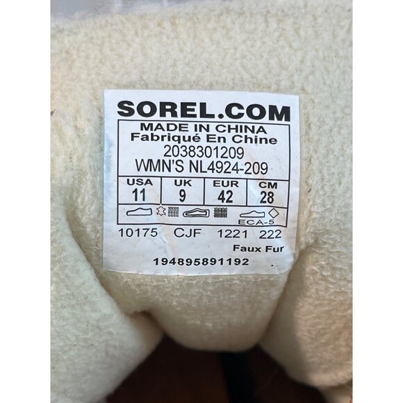 Sorel Women’s Leather Lace Boots Faux Fur Sz 11 - Picture 8 of 9